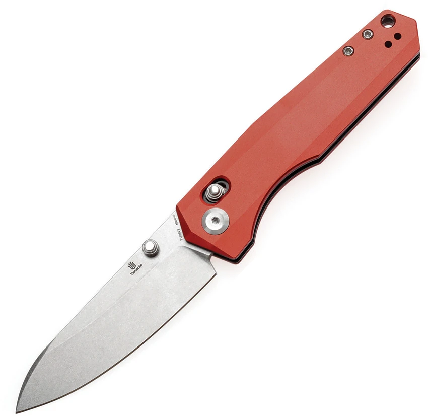 Tenable Knives Beaver Crossbar Lock Knife Dark Red Aluminum (3.4" SW)
