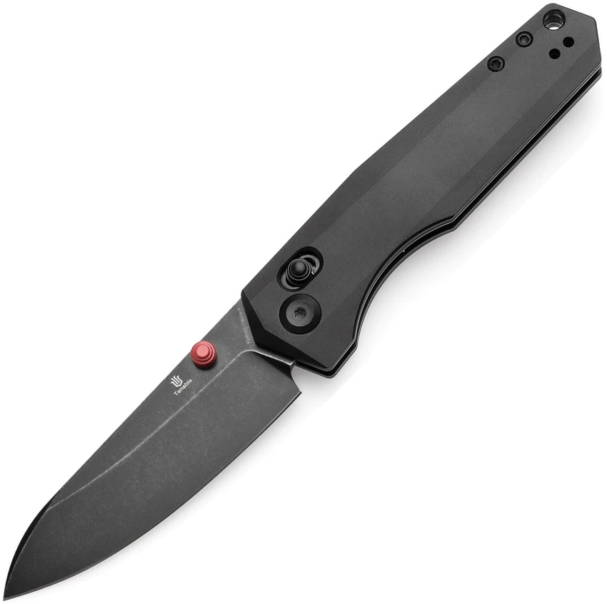 Tenable Knives Beaver Crossbar Lock Knife Black Aluminum (3.4" Black SW)