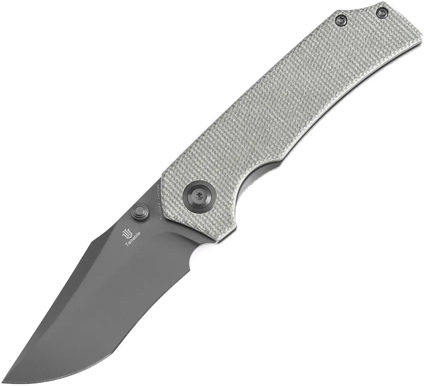 Tenable Knives Fermi Liner Lock Knife Green Micarta (3.1" Gray TiCn)