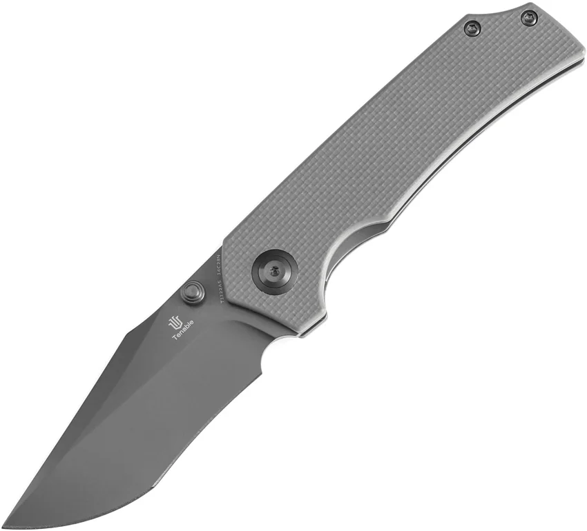 Tenable Knives Fermi Liner Lock Knife Light Sand G-10 (3.1" Gray TiCn)