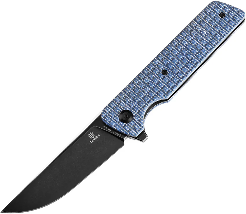 Tenable Knives Anomaly Liner Lock Knife Blue Frag Micarta (3.1" Black SW)