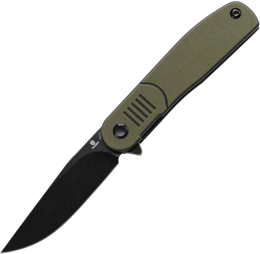 Tenable Knives Einar Liner Lock Knife Olive Green/Black G-10 (3.1" Black SW)