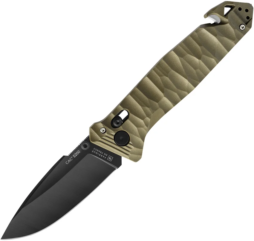 TB Outdoor CAC S200 Utility Bar Lock Knife OD Green Polymer (3.7" Black)