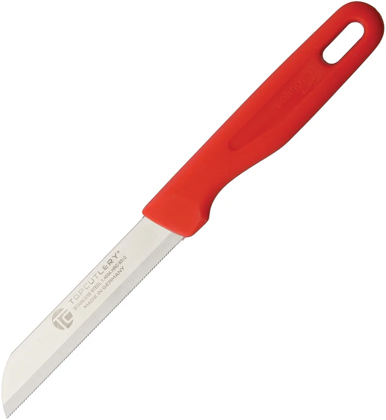 Top Cutlery Paring Micro Serrated Red