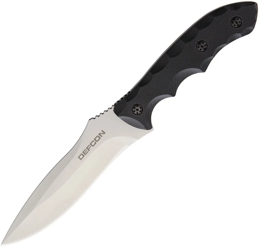Defcon Hydra Fixed Blade Black G-10 (6" Stonewash D2)