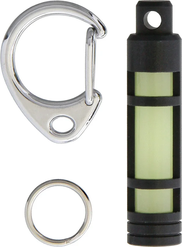 TEC Accessories A3 Glow Fob Key Ring Aluminum (Black) A3-B-BLK-EG