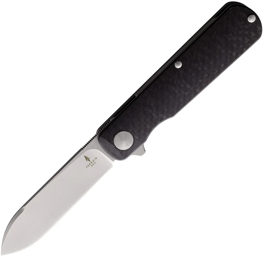 Terrain 365 Otter Flip-AT Liner Lock Knife Carbon Fiber (3" Terravantium)