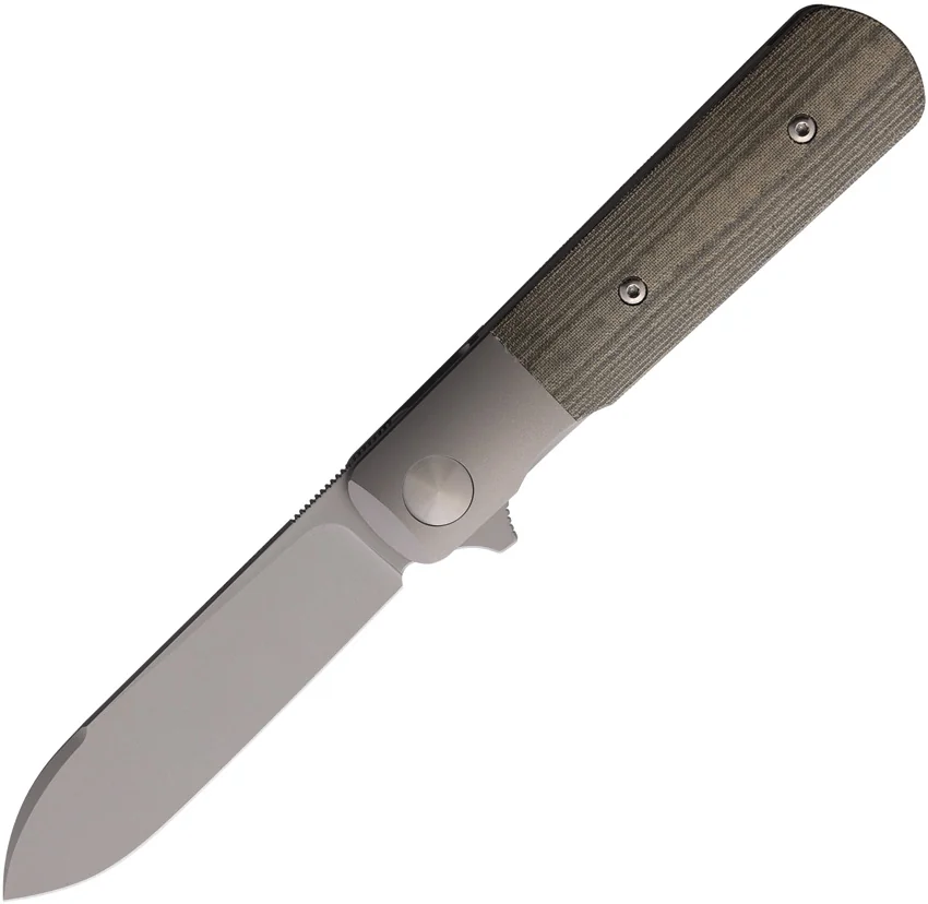 Terrain 365 Otter Flip-ATB Frame Lock Knife OD Green Micarta (3" Terravantium)