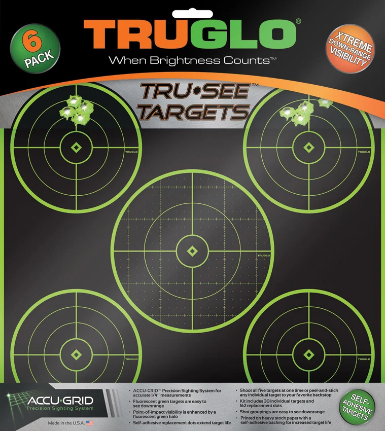 TruGlo 12X12" 5-Bull Target 100Yrd (6 Pack)