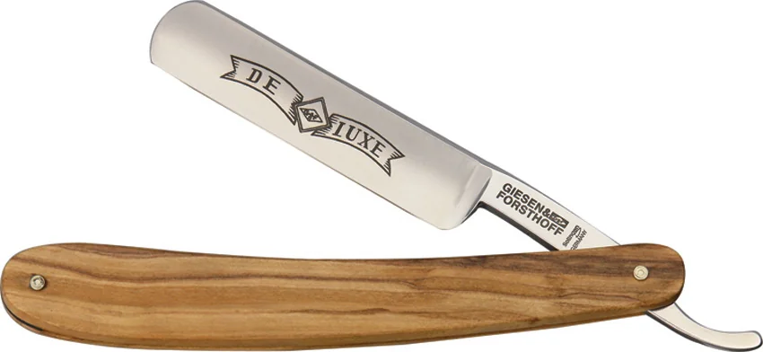 Timor Deluxe Straight Razor Olive Wood Handle (5/8" Carbon Steel) 370