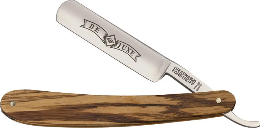 Timor Straight Razor Zebra Wood Handle (6/8" Carbon Steel) 396
