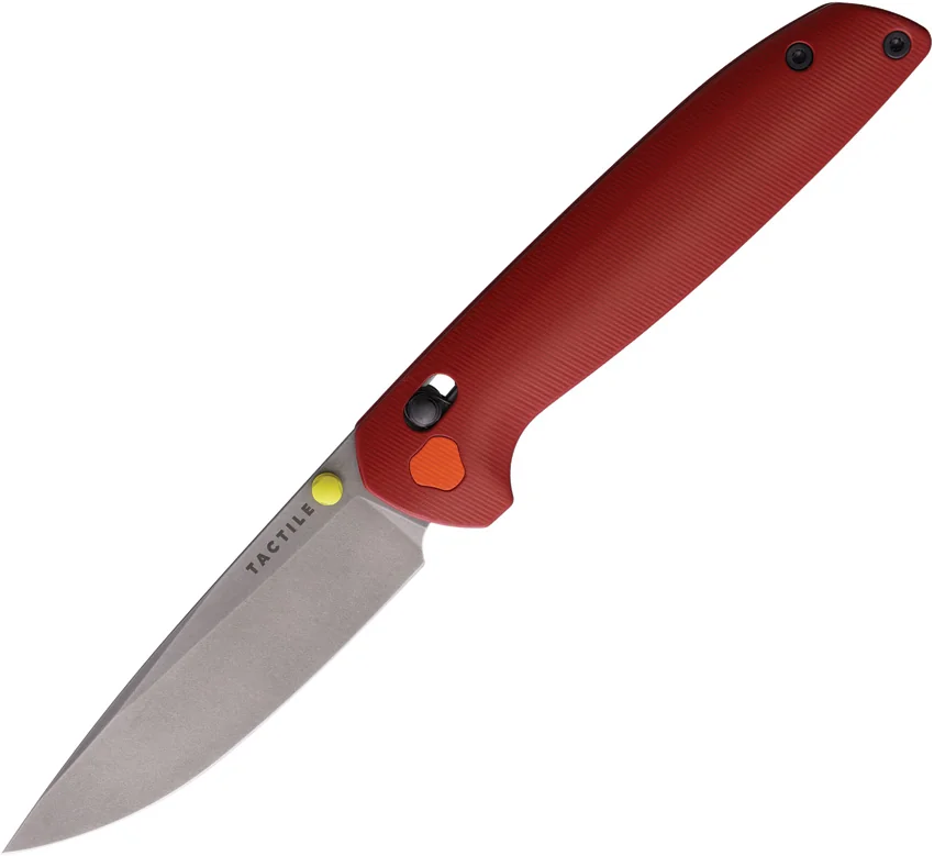 Tactile Knife Co. Ember Maverick MagnaCut Crossbar Lock Knife Red Ti (3.5" SW)