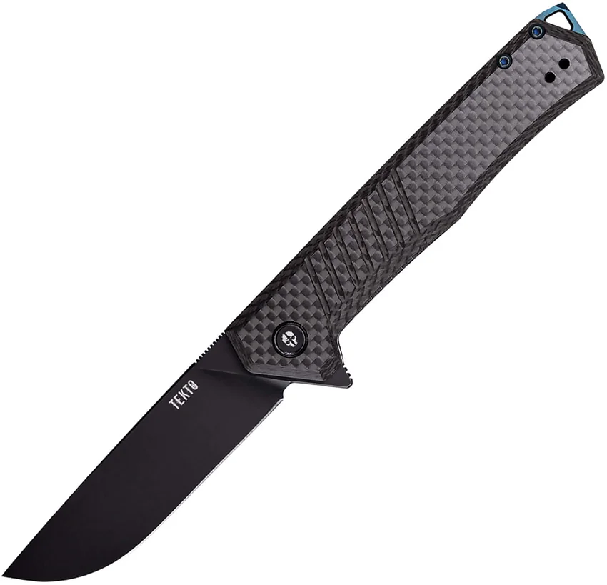 Tekto Knives F1 Alpha Liner Lock Knife Black Carbon Fiber (3.1" Black)