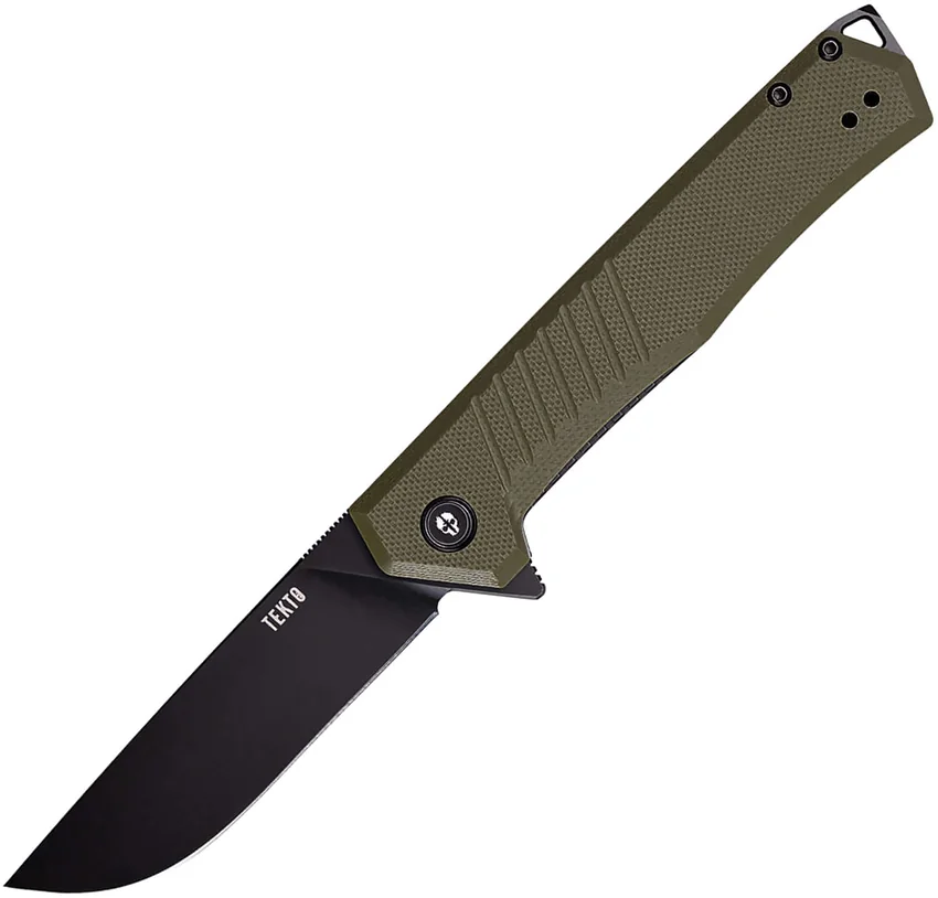 Tekto Knives F1 Alpha Liner Lock Knife OD Green G-10 (3.1" Black)