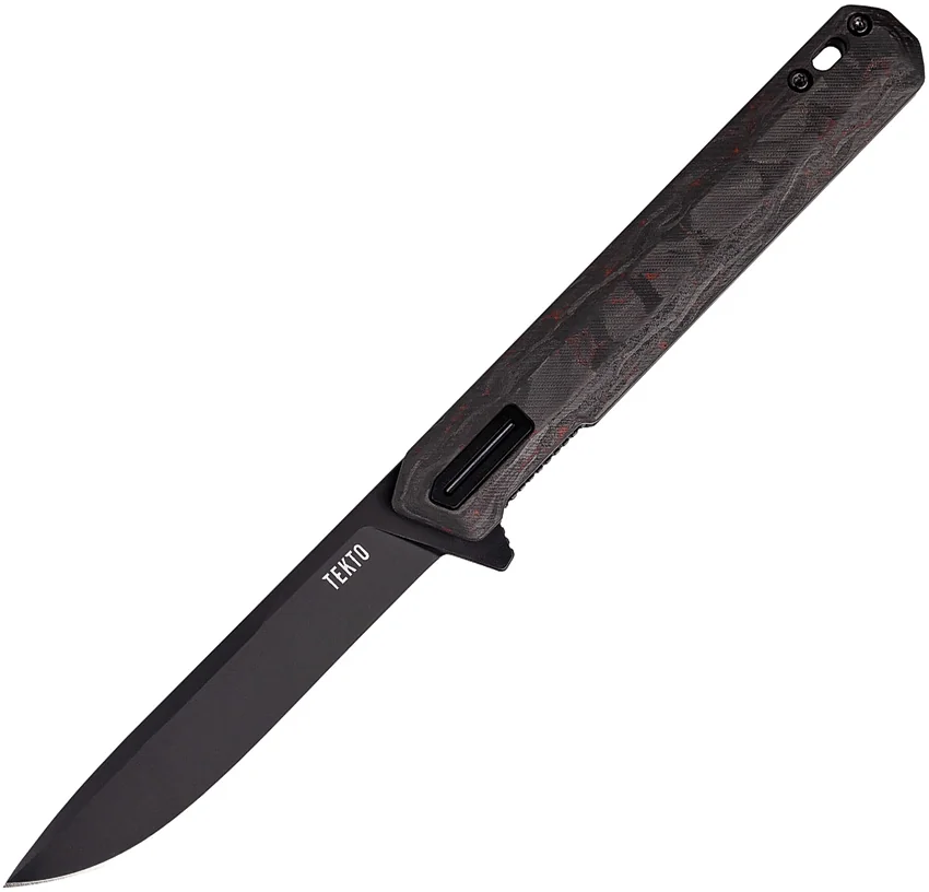 Tekto Knives F2 Bravo Liner Lock Knife Forged Ember CF (3.3" Black)