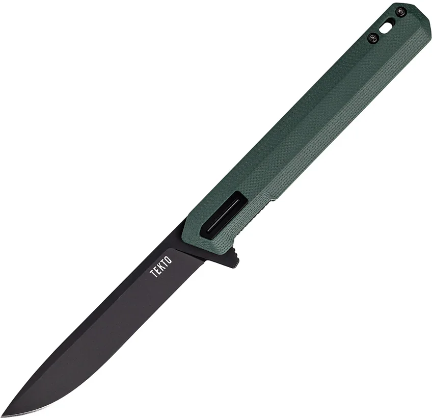 Tekto Knives F2 Bravo Liner Lock Knife OD Green G-10 (3.3" Black)