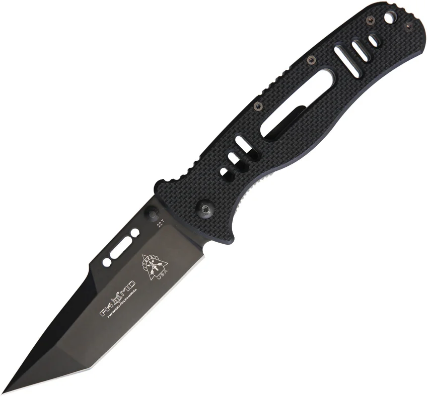 TOPS/Fox Knives Thunder Hawk Frame Lock Knife Black G-10 (3.8" Black Tanto)
