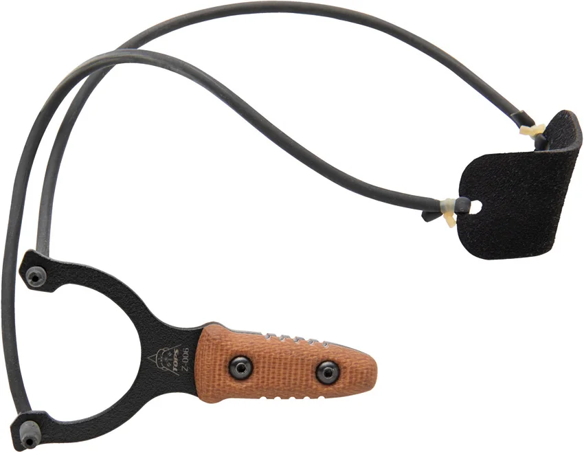 TOPS Knives Mini "Sling" Slingshot Tan Canvas Micarta w/ Leather Sheath