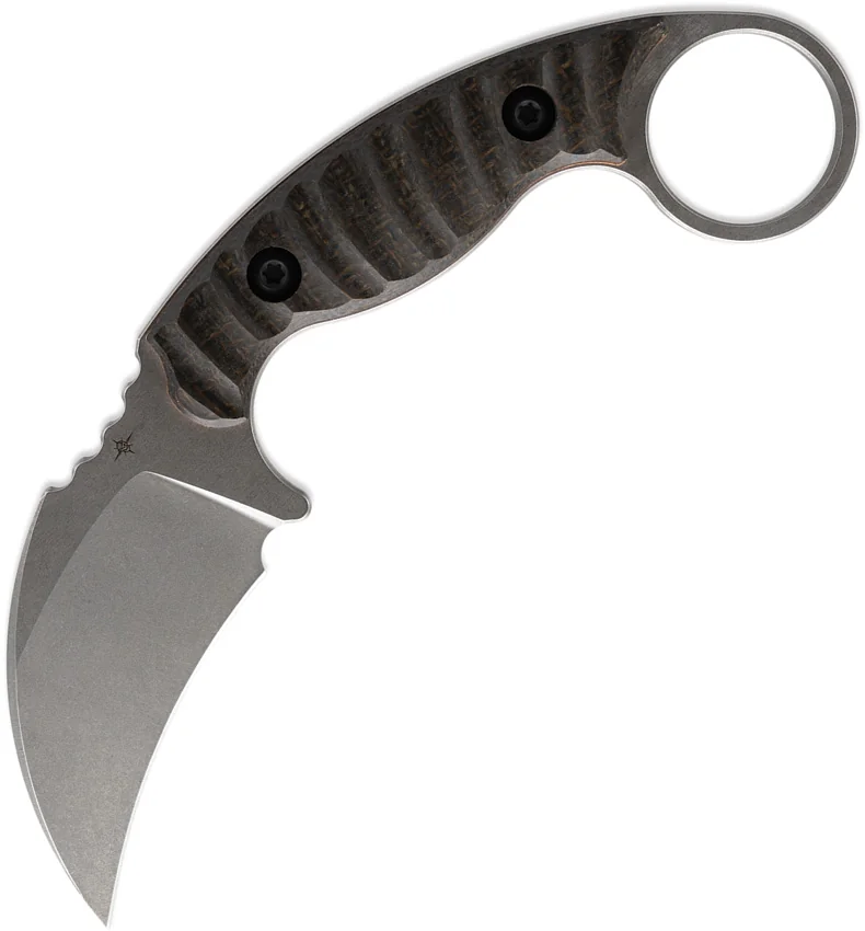 Toor Knives Karsumba R Fixed Blade Knife Burlap Micarta (3" Stonewash)