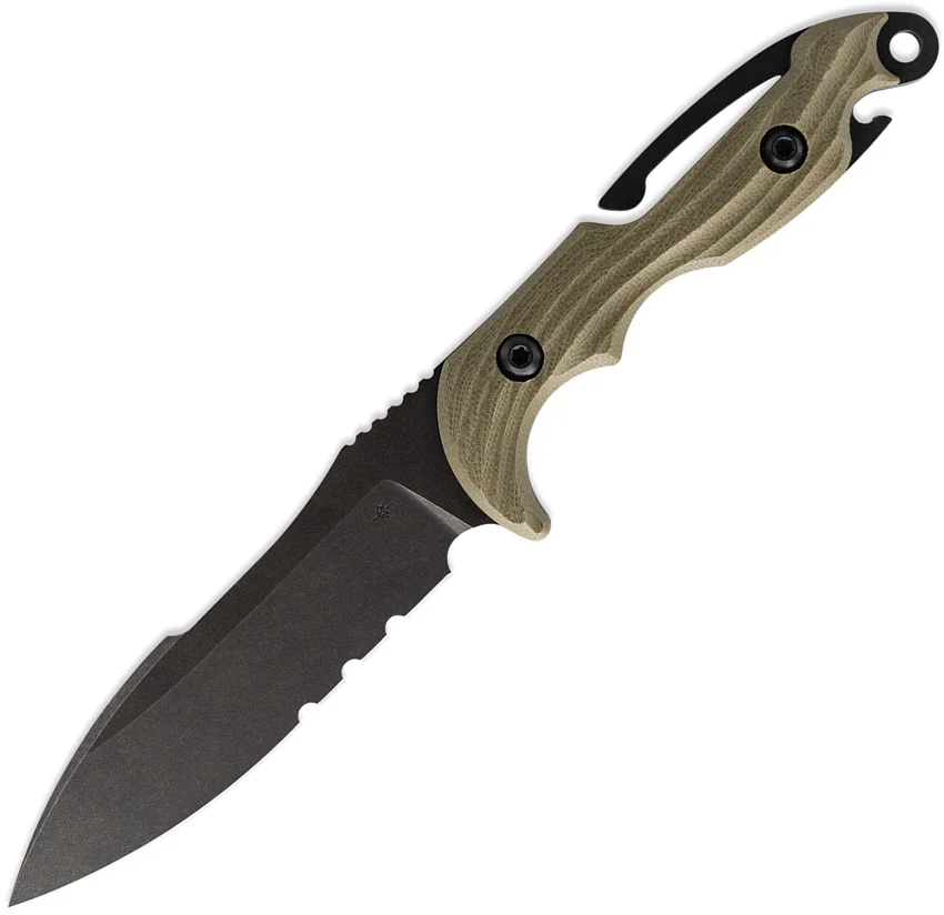 Toor Knives M.U.F. Diver Fixed Blade Knife Spitfire Green G-10 (4.25" Black)