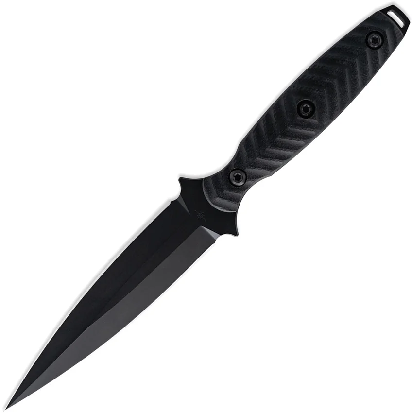 Toor Knives Specter Fixed Blade Knife Black/Gray G-10 (4.75" Socom Black)