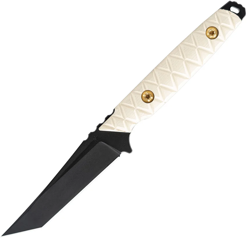 Toor Knives Kingpin Medellin Fixed Blade Knife White G-10 (4" Black)