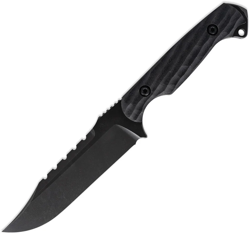 Toor Knives Crewman Fixed Blade Knife Bomber Black G-10 (4.75" Black)