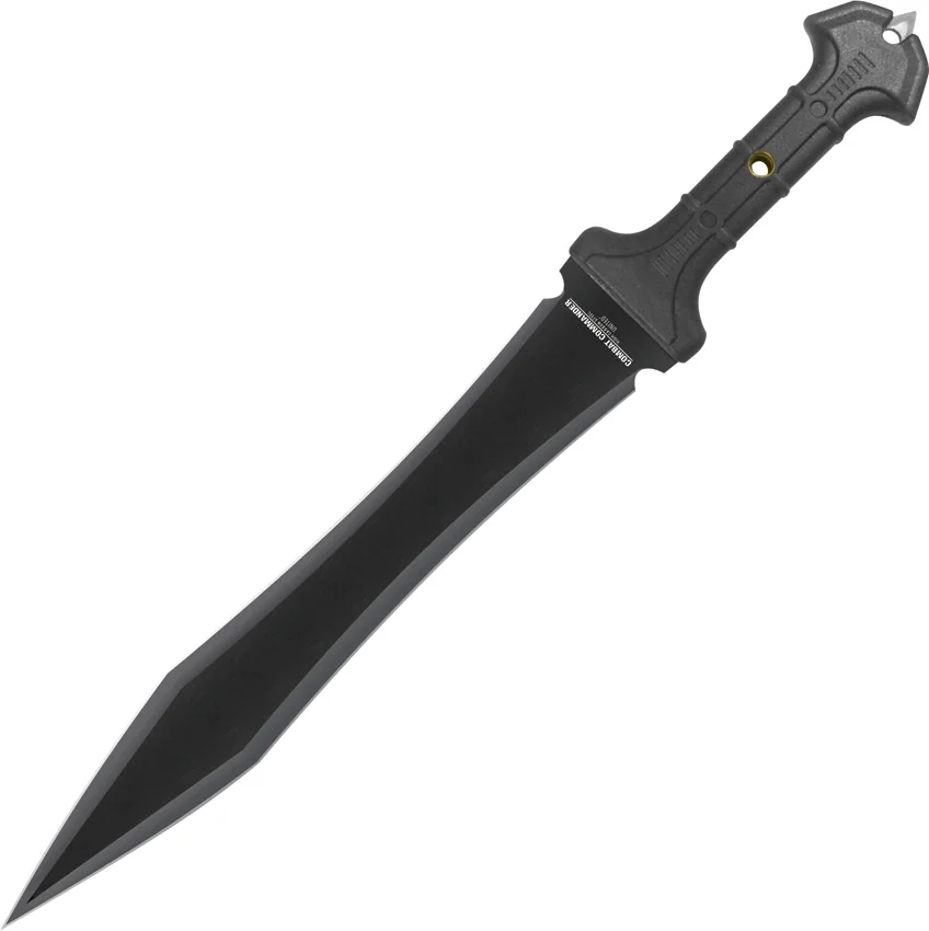 United Cutlery Combat Commander Gladiator Sword (16.625" Black Plain) UC3009