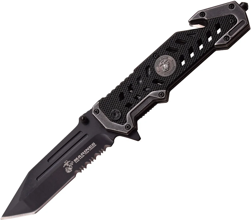 Usmc Marines Linerlock A/O Black