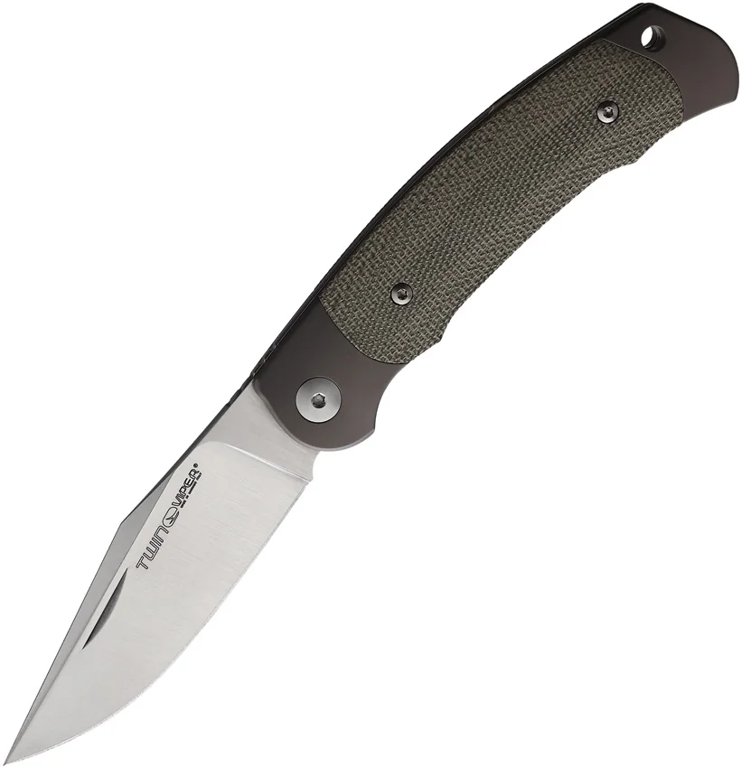 Viper Twin Slip Joint Knife Green Micarta (3" Satin)