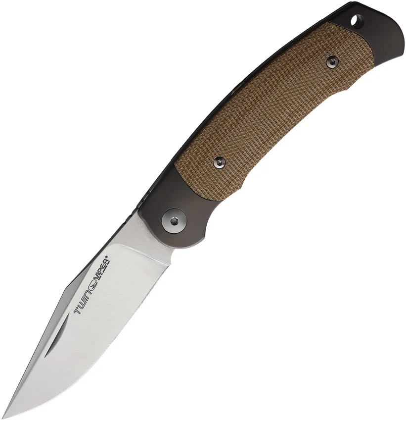 Viper Twin Slip Joint Knife Natural Micarta (3" Satin)