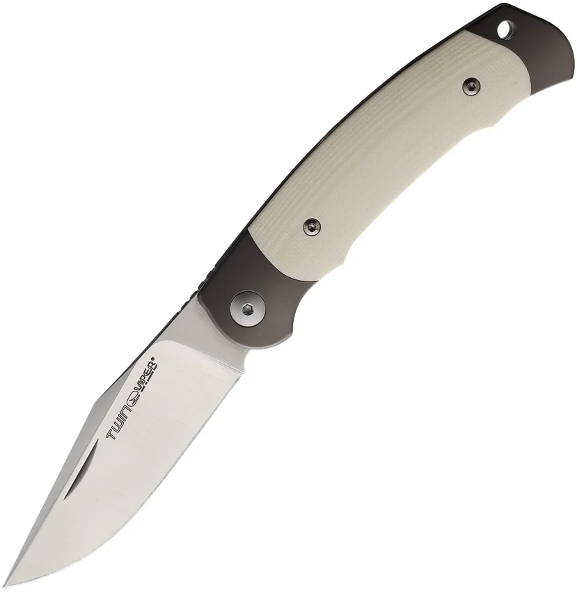 Viper Twin Slip Joint Knife Ivory G-10 (3" Satin)