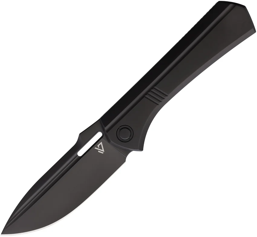 Vanguard Knives Continuum Frame Lock Knife Black Titanium (3.4" Black SW)