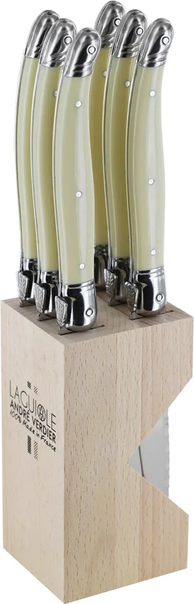 Andre Verdier Laguiole Steak Knife Set White