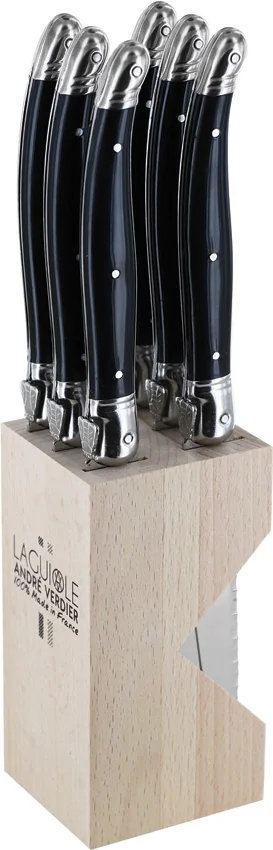 Andre Verdier Laguiole Steak Knife Set Black
