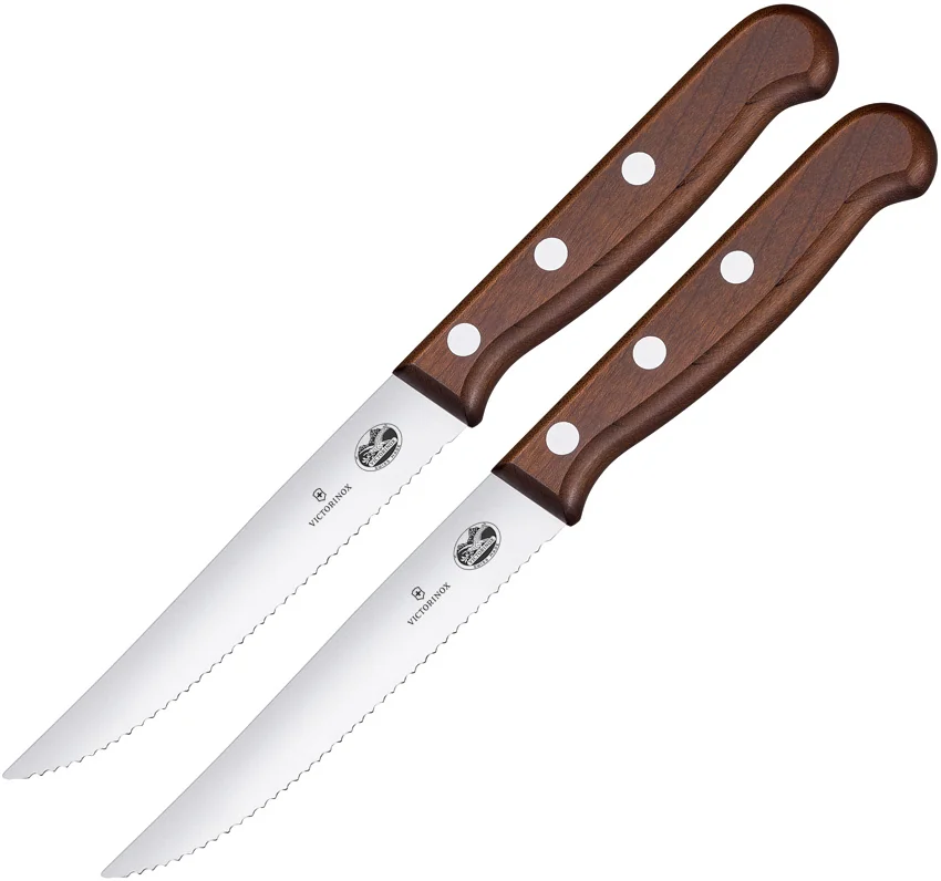 Victorinox Steak Knife Set 2pc Wood