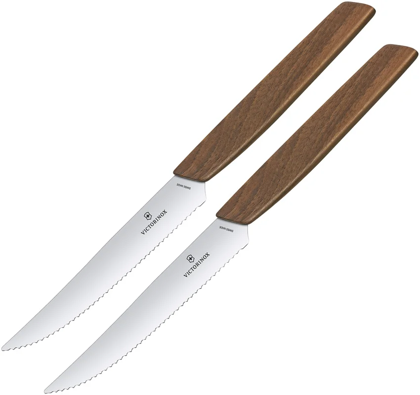 Victorinox Steak Knife Set 2pc Walnut