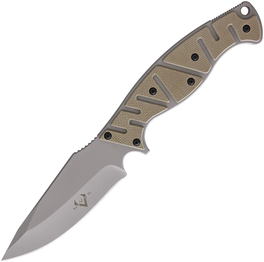 V Nives Altered Beast Fixed Blade Knife Coyote Snow G-10 (4.25" Bead Blast)